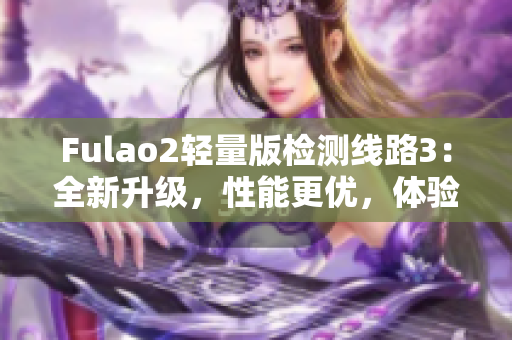 Fulao2轻量版检测线路3：全新升级，性能更优，体验更佳