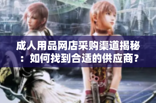 成人用品网店采购渠道揭秘：如何找到合适的供应商？