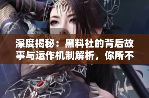 深度揭秘：黑料社的背后故事与运作机制解析，你所不知道的黑料社内幕曝光！
