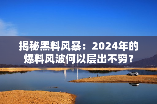 揭秘黑料风暴：2024年的爆料风波何以层出不穷？