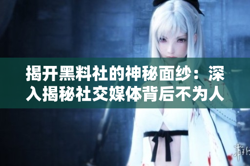 揭开黑料社的神秘面纱：深入揭秘社交媒体背后不为人知的内幕与风险