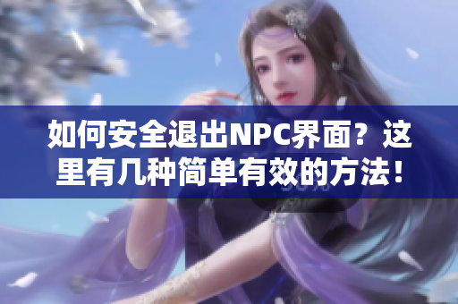 如何安全退出NPC界面？这里有几种简单有效的方法！