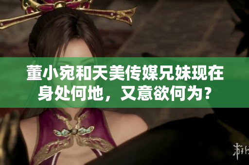 董小宛和天美传媒兄妹现在身处何地，又意欲何为？