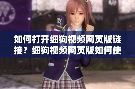 如何打开细狗视频网页版链接？细狗视频网页版如何使用？打开细狗视频网页版指南