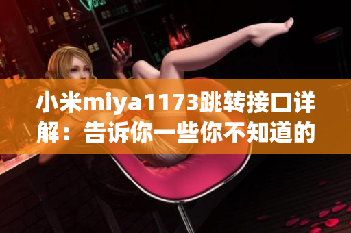 小米miya1173跳转接口详解：告诉你一些你不知道的事情