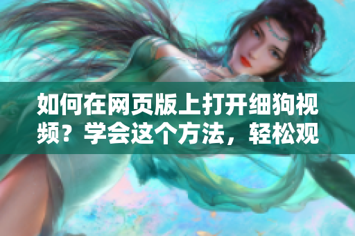 如何在网页版上打开细狗视频？学会这个方法，轻松观看精彩内容