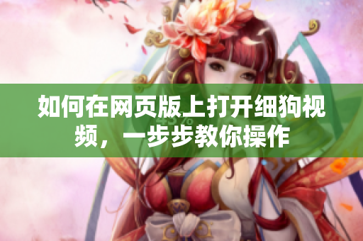 如何在网页版上打开细狗视频，一步步教你操作