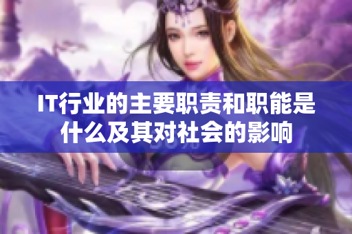 IT行业的主要职责和职能是什么及其对社会的影响